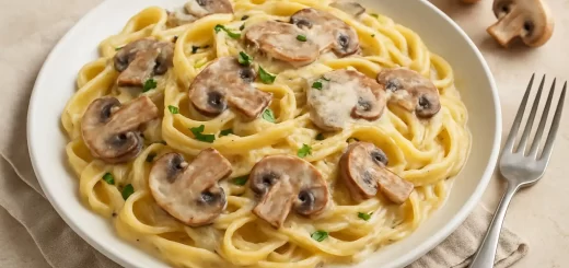 Kremalı mantar tagliatelle