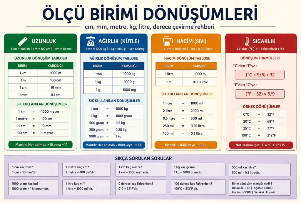Ölçü birimi dönüşümleri