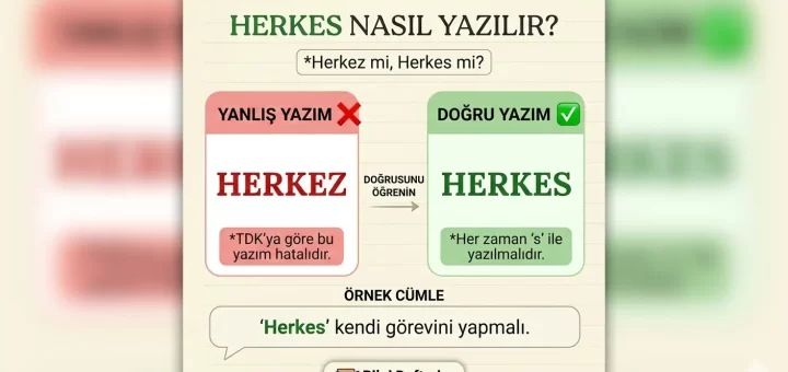 Herkes nasıl yazılır TDK doğru yazımı infografiği